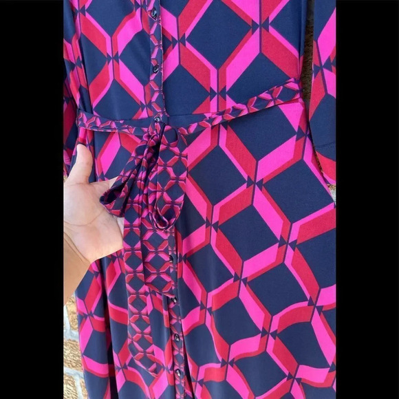 Monsoon Gabby Geo Print Shirt Dress size 8 - Picture 7 of 15